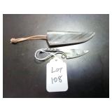 Custom Damascus Knife with Sheath