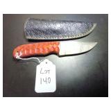 Clip Point Damascus Hunting Knife with Sheath