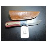 Drop Point Damascus Hunting Knife with Sheath