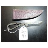 Custom Damascus Knife with Sheath