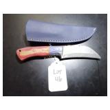 Hawkbill Damascus Hunting Knife with Sheath