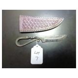 Custom Damascus Knife with Sheath