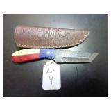 Japanese Tanto Damascus Hunting Knife with Sheath