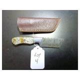 Japanese Tanto Damascus Hunting Knife with Sheath