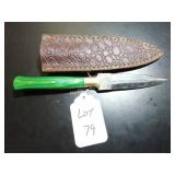 Spear Point Damascus Hunting Knife with Sheath