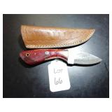 Drop Point Damascus Hunting Knife with Sheath