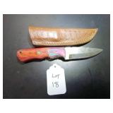 Drop Point Damascus Hunting Knife with Sheath