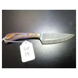 Striaght Back Damascus Butchers Knife