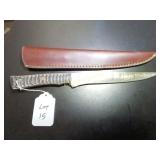 Straight Back Damascus Filet Knife with Sheath