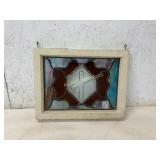 Framed Stained Glass With Cross