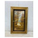 Framed Landscape Oil Painting on Canvas