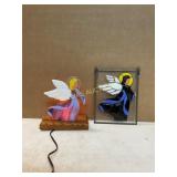 Stained Glass Angel Lamp and Panel