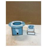 Stained Glass Waste Bin and Napkin Holder Set