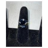 Sterling Silver Ring with Blue Stone