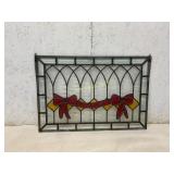 Stained Glass with Red Bows Design