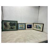 4 Framed Artworks, Various Styles
