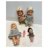 Five Vintage Dolls