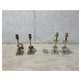 4 Clear Glass Table Lamps