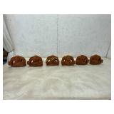 6 Terracotta Monkey Candle Holders