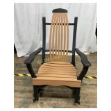 Poly-wood and Metal Slat-Back Rocking Chair