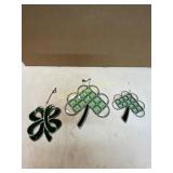 Stained Glass Clover and Shamrock Decorations