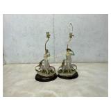 Pair of C&K Collection Figurine Table Lamps