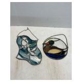 Stained Glass with Bird and Abstract Designs