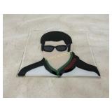 Glass Portrait Featuring Male Silhouette