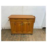 Wood Cart with Storage and Drop-Leaves