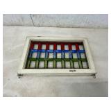 Framed Stained Glass in Wooden Frame