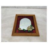 Stained Glass Mirror with Floral Design