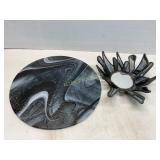 Stained Glass Mirror and Roundï¿½ Plate