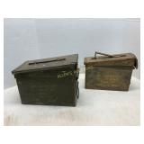 2 Metal Ammunition Boxes with Contents