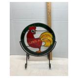 Stained Glass Rooster with Metal Stand