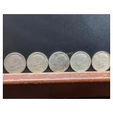 Five 1964 Kennedy Silver Half Dollars