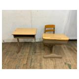 Two Vintage School Desks