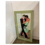 Framed Art Deco Mirror with Dancers