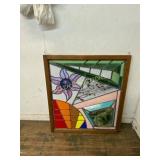 Stained Glass With Wooden Frame