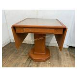 Square Pedestal Table with Glass Inserts