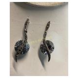 Sterling Silver Earrings with Crystal