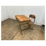 Vintage Wood and Metal School Desk