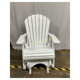White Poly-wood Adirondack-Style Glider Chair
