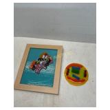 Framed Glass Art and Fused Glass Plate