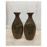 Pair of Ceramic Vases with Owl Motifs