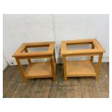 Pair of Wood Project Tables with Open Tops