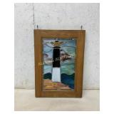 Framed Stained Glass Lighthouse