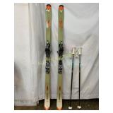 Skis with Rossignol Ski Poles