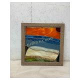 Stained Glass Artwork with Wooden Frame