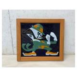Framed Stained Glass With Fighting Irish