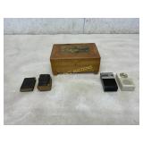 Vintage Radios, Books, and Wooden Storage Box